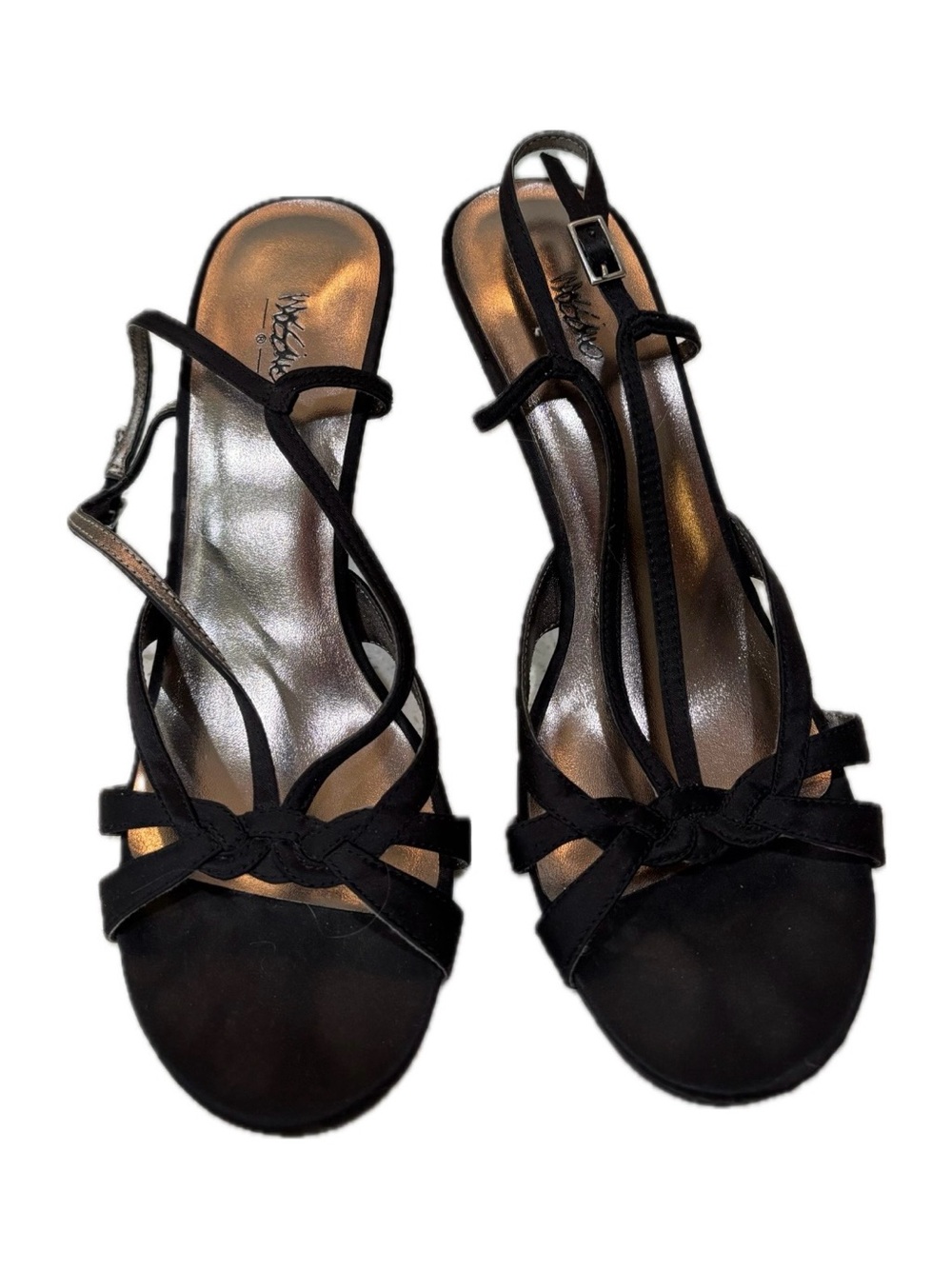 Mossimo Black Strappy Knot Heeled Sandals